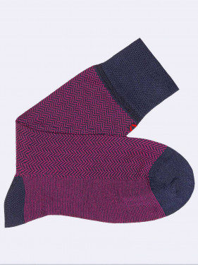 Kurze Socken mit Fischgrätenmuster Frische Baumwolle