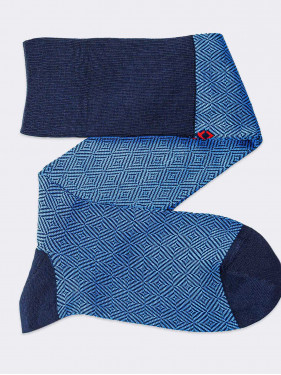 Rombi Gemusterte lange Socken aus kühler Baumwolle