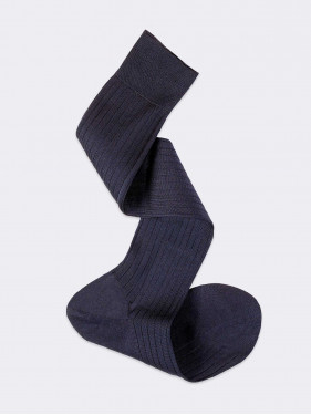 Lange Socken klassische Rippe 100% Baumwolle Lisle Feinheit 20