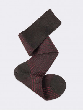 Vanisé two color classic rib Men's Knee High Socks