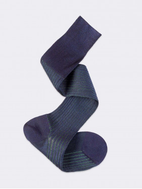 Vanisé two color classic rib Men's Knee High Socks