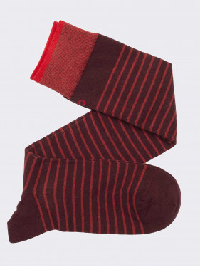 Gestreifte lange Socken aus Baumwolle - Made in Italy