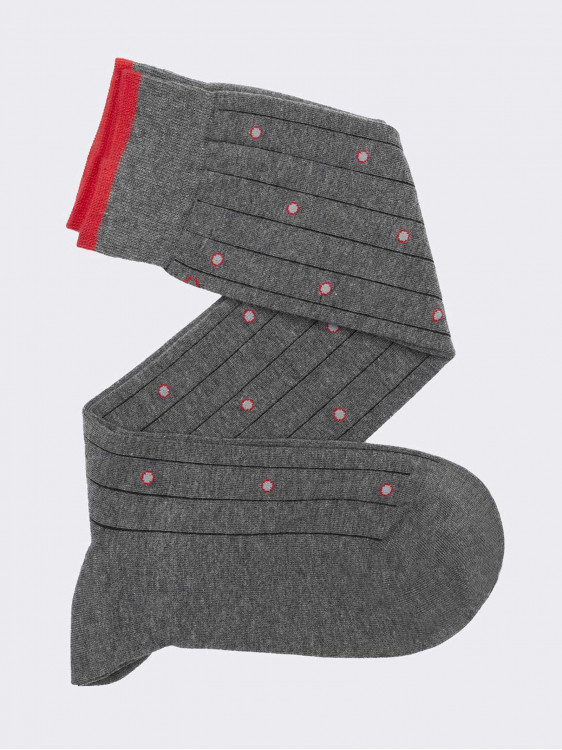 Long sock, circle pattern. Warm cotton