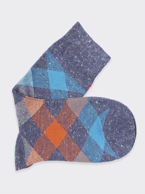 Rhombus pattern Men's Crew Socks