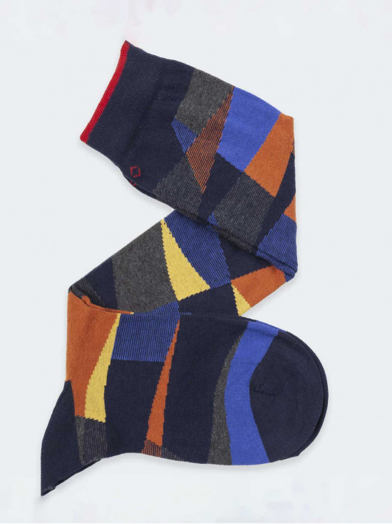 Urban geometric  pattern Men's Knee High Socks