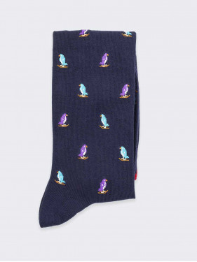 Penguins pattern Men's Knee High Socks