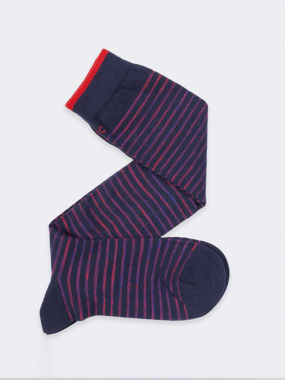 Melange stripes pattern Men's Knee High Socks