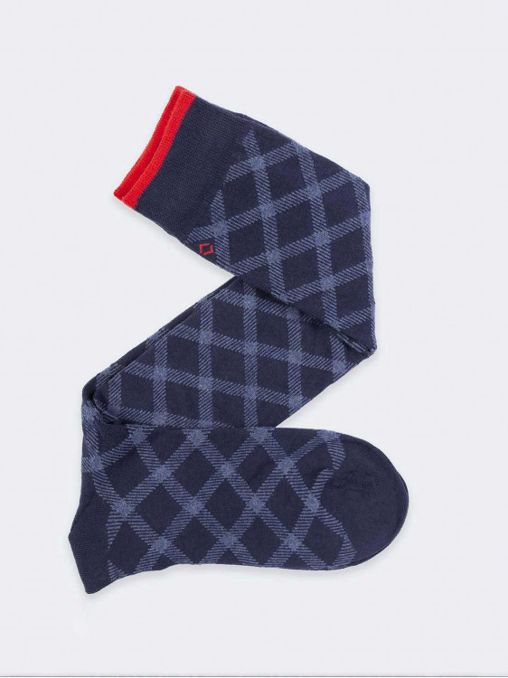 Dashed geometries Pattern Men's Knee High Socks