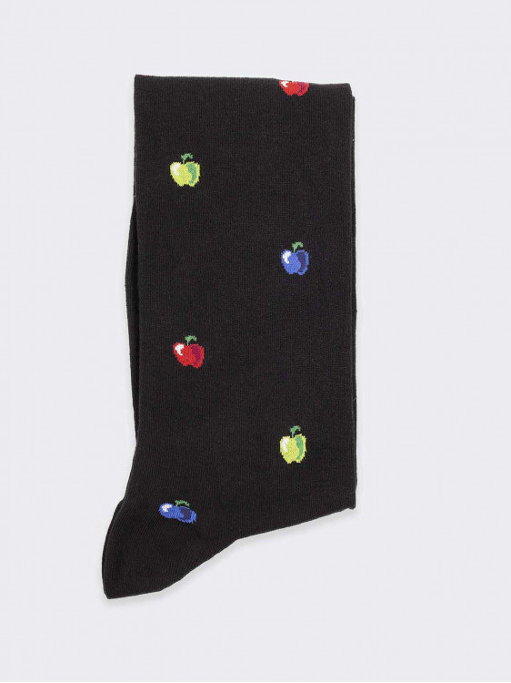 Lange Socken mit Apfelmuster