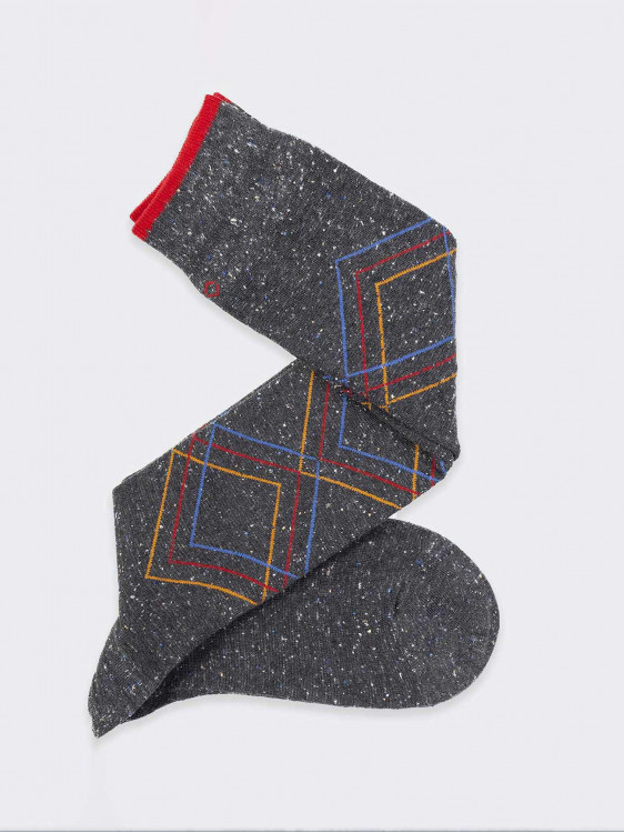 Large geometric Pattern Men's Knee High Socks