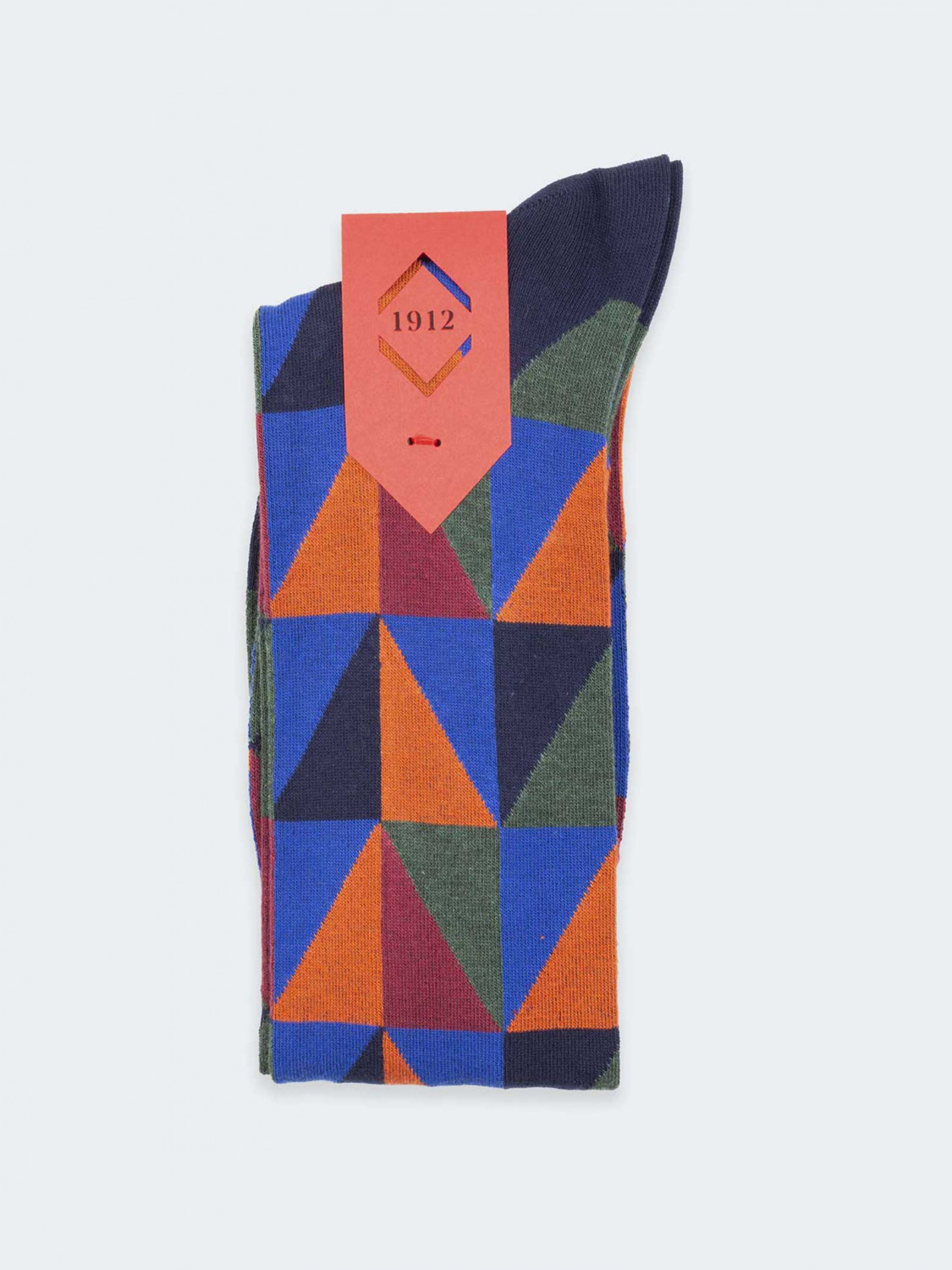 Multicolor triangle pattern Men's Knee High Socks