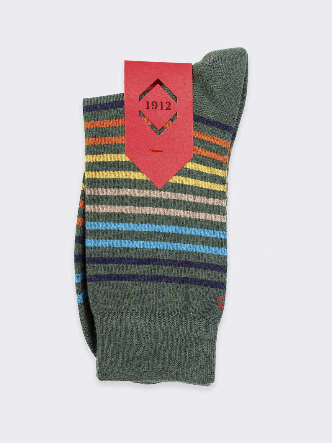Kurze Socken mit mehrfarbigen Streifen