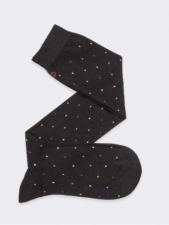 Little squares pattern Men's Knee High Socks
