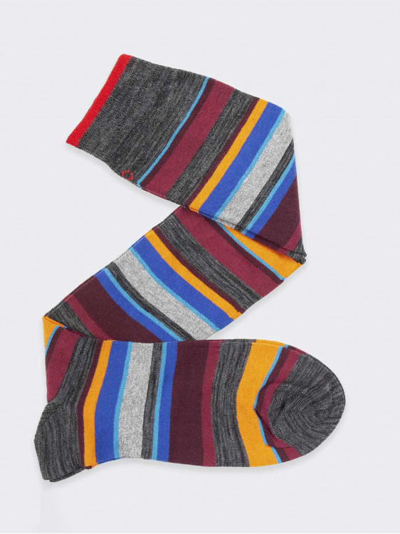 Bands and stripes Pattern Men's Knee High Socks