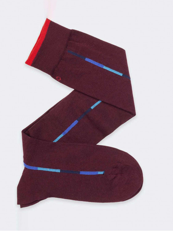 Multicolor vertical stripe Men's Knee High Socks