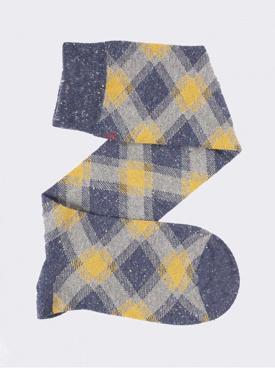 Long socks with diamond pattern