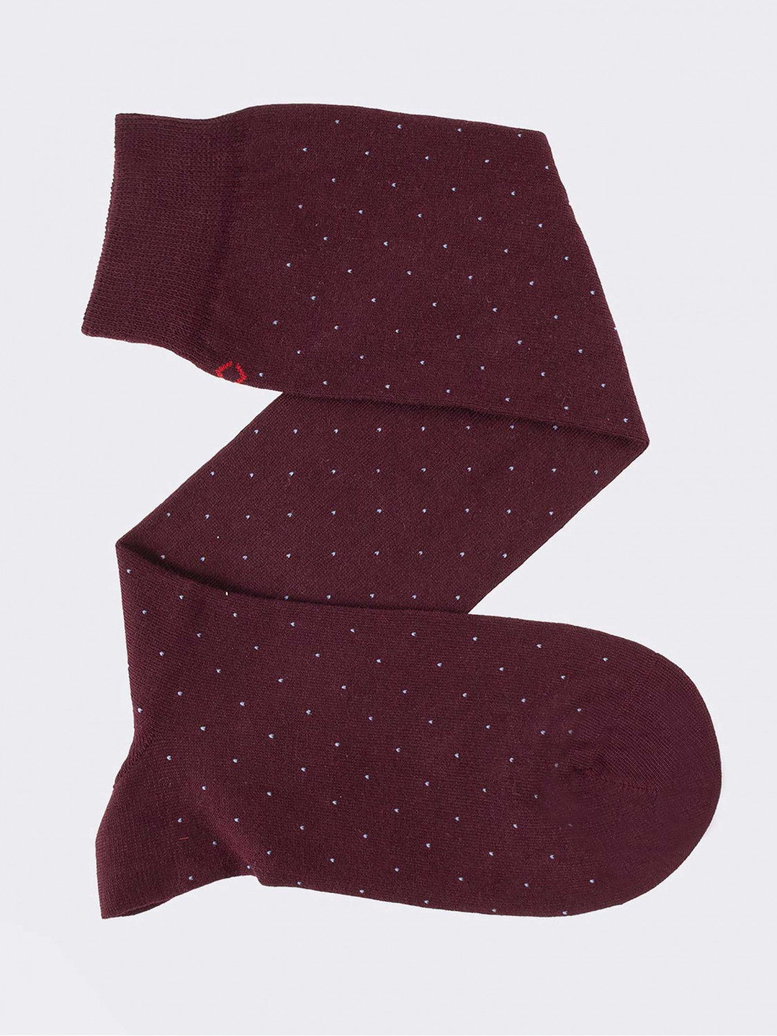 Lange Socken mit Polka-Dot-Muster. Warme Baumwolle
