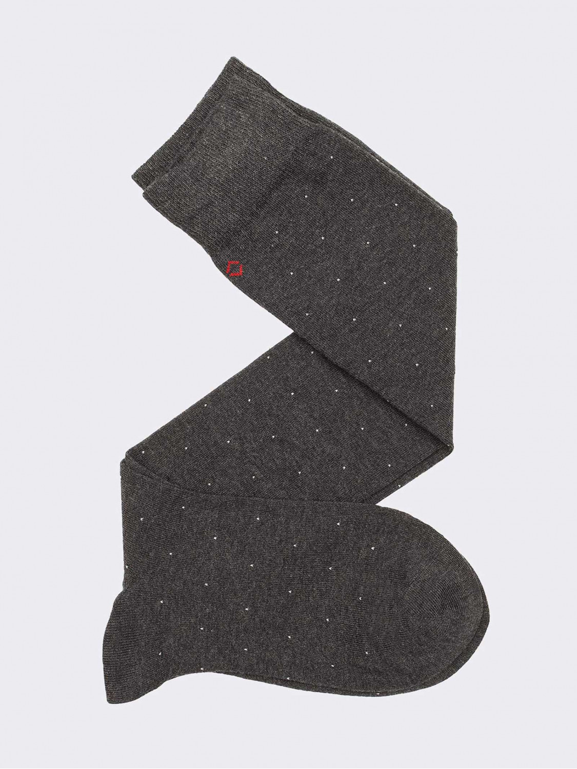 Lange Socken mit Polka-Dot-Muster. Warme Baumwolle