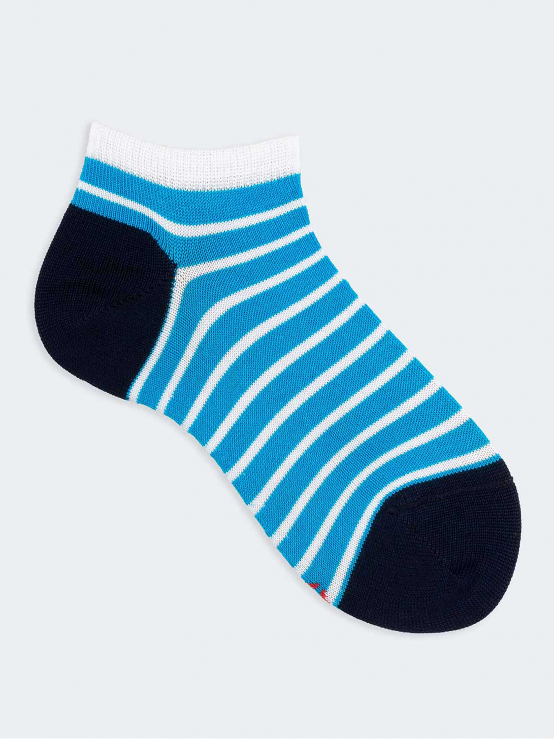 Kontrastreich gestreifte, gemusterte kurze Socken für Jungen