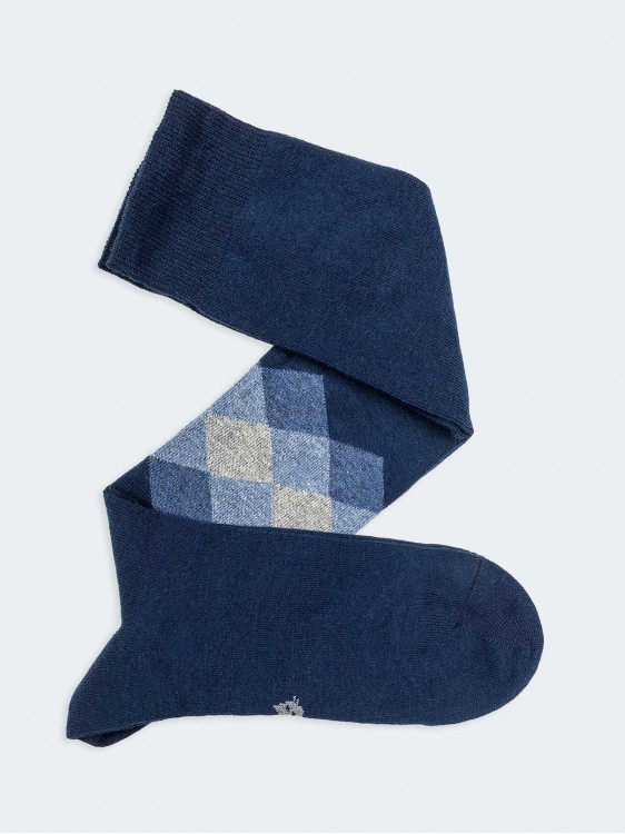 Rhombs pattern Men's Knee High Socks