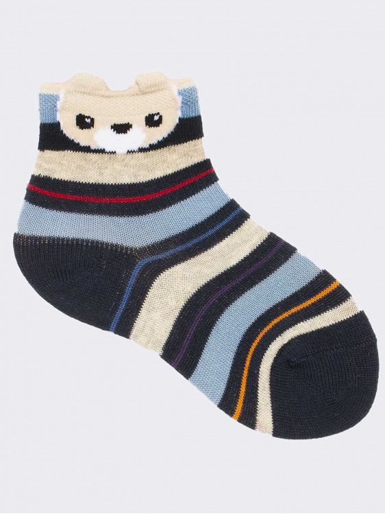 Short patterned sock for baby, in fresh cotton
