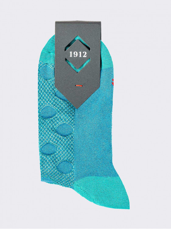 Einfarbige kurze Socken mit Polka-Dot-Muster