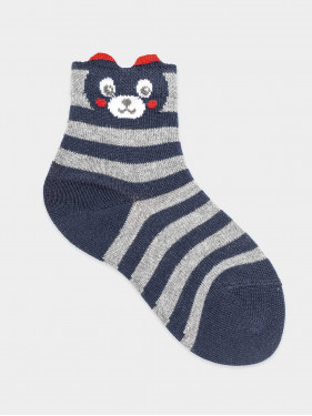 Kurze Socken für Jungen mit 3D-Bär-Muster