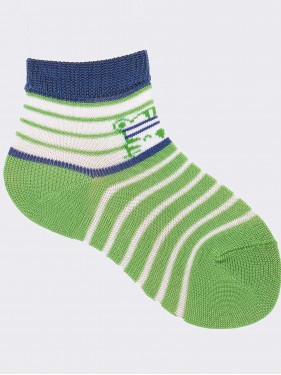 Short patterned socks for children, in cool cotton.