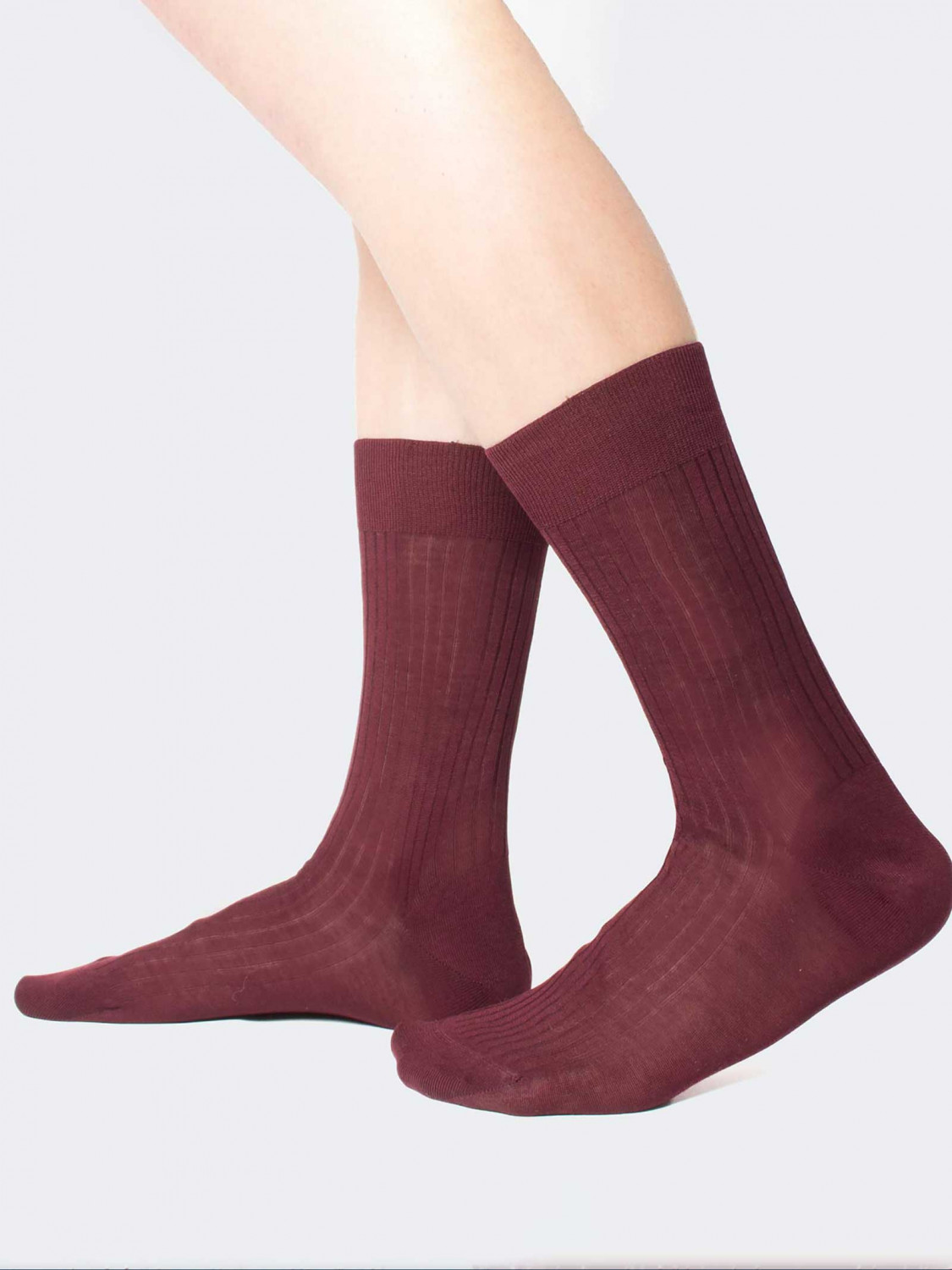 100% Filo di Scozia wide rib calf socks - Made in Italy
