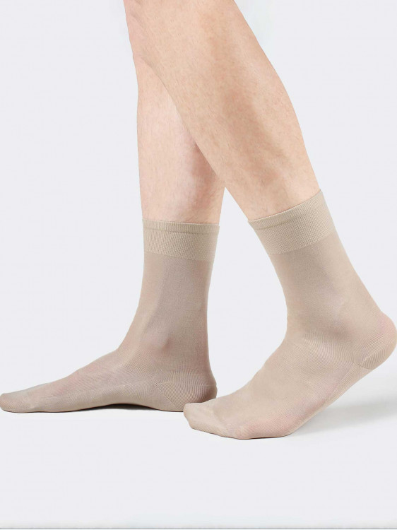 Plain chiffon calf socks 100% Cotton Filo Scozia Made in Italy