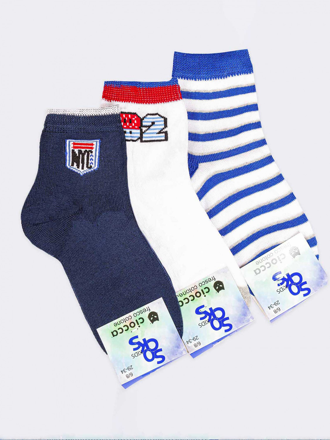 Tris 82, Race pattern Kids Crew Socks
