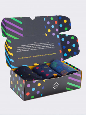 Geschenkbox 3 Paar gepunktete Socken für Männer - Geschenkidee Made in Italy