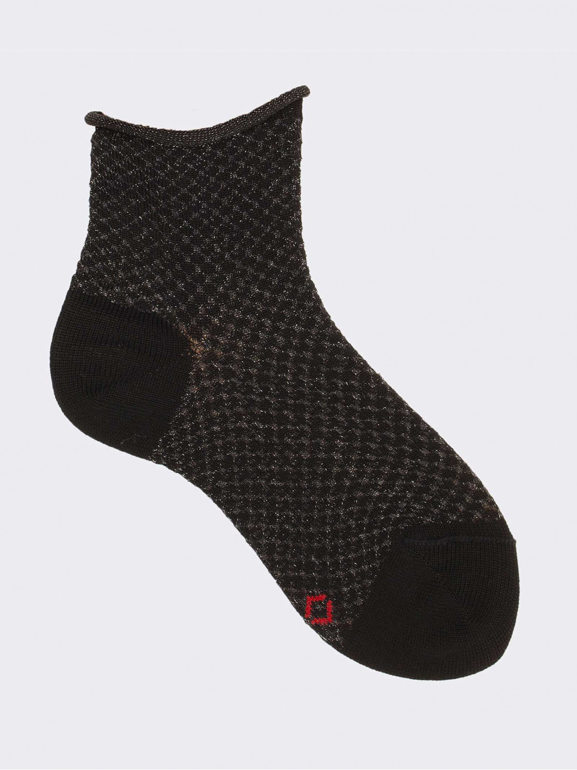 Net Pattern Girl's Short Socks in Cotton