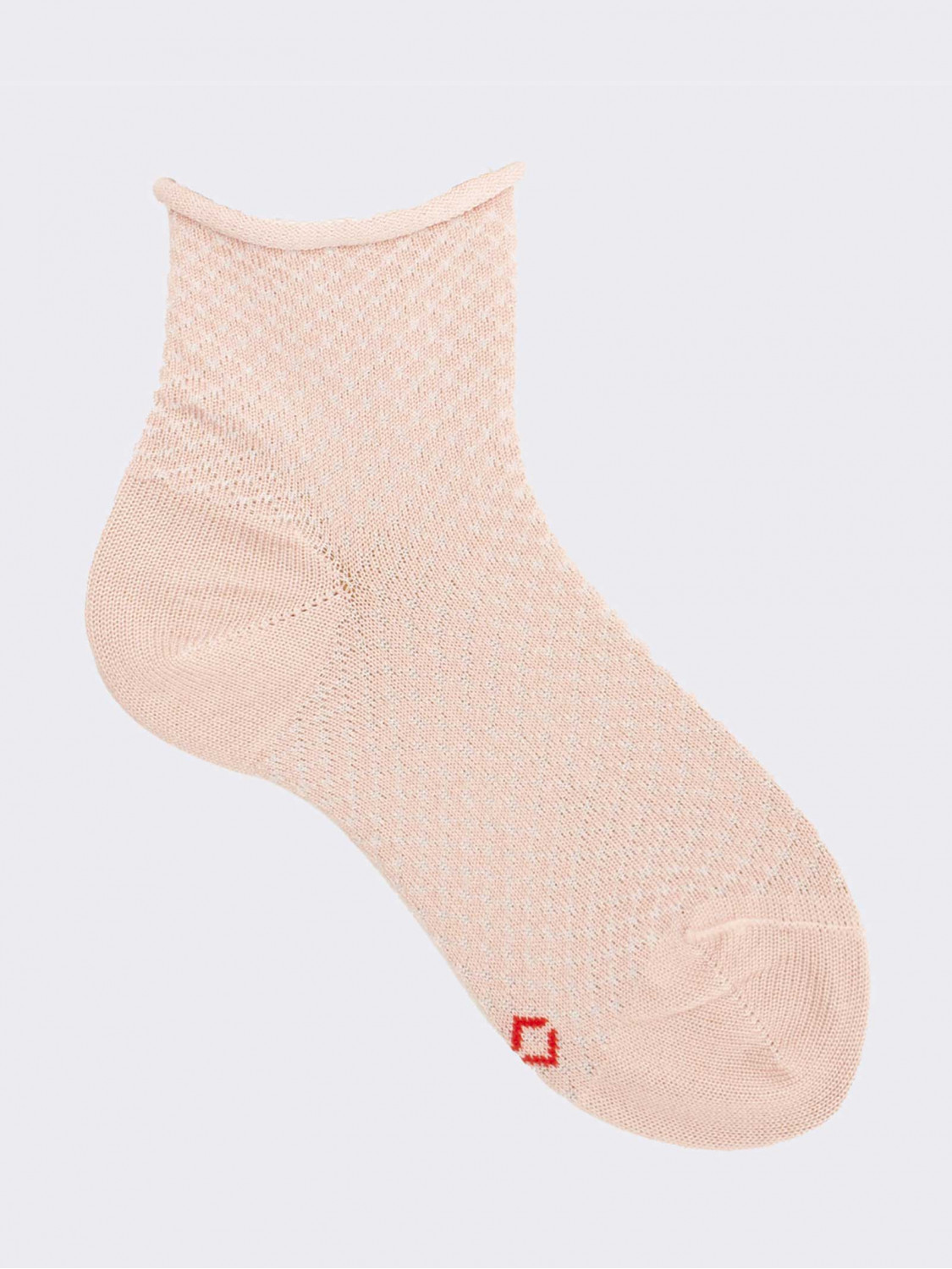 Net Pattern Girl's Short Socks in Cotton