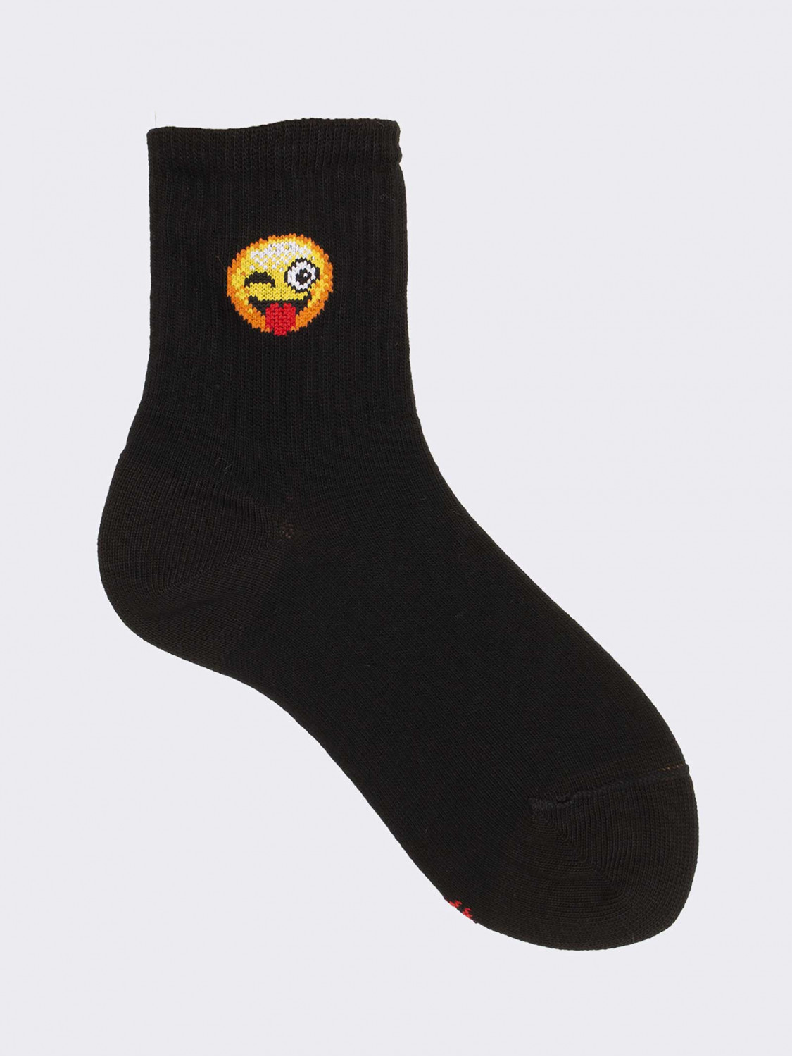 Smile Pattern Short Socks in Cotton