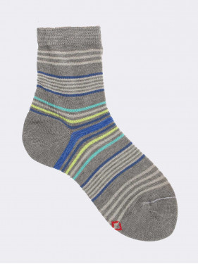 Striped Boy's Short Socks in Cotton