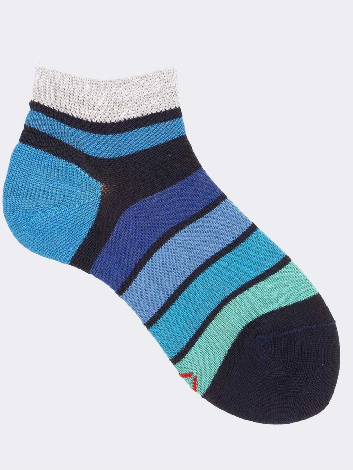 Striped Degrade Pattern Boy's Short Socks in Cotton