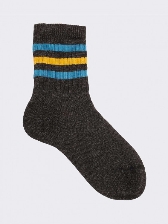 Kurze Socken mit Boston-Muster aus kühler Baumwolle
