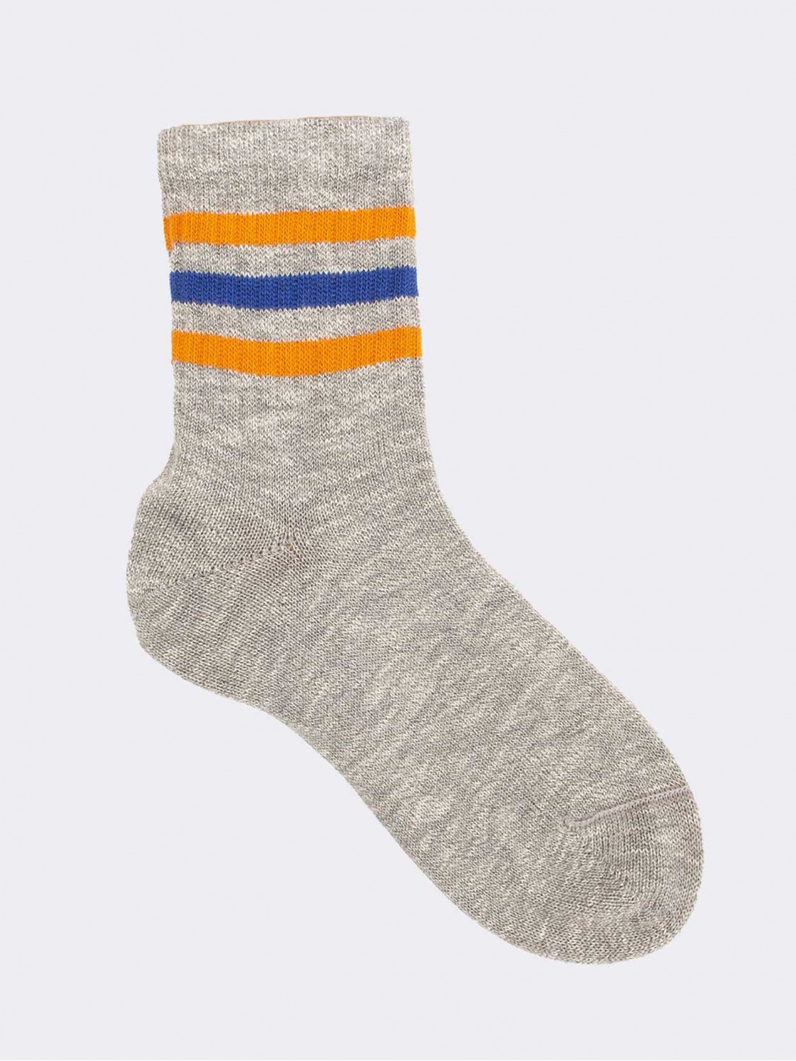 Kurze Socken mit Boston-Muster aus kühler Baumwolle