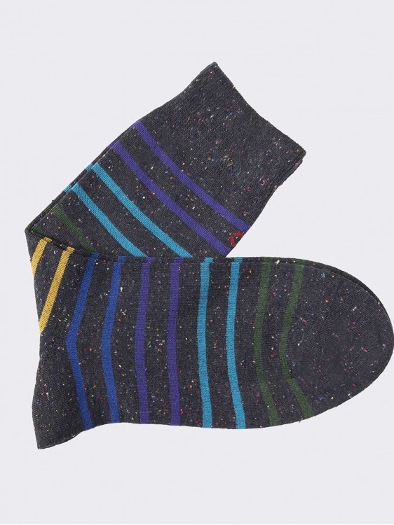 Crew socks with colored stripes pattern