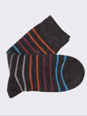 Crew socks with colored stripes pattern