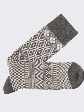 Norwegian patterned crew socks