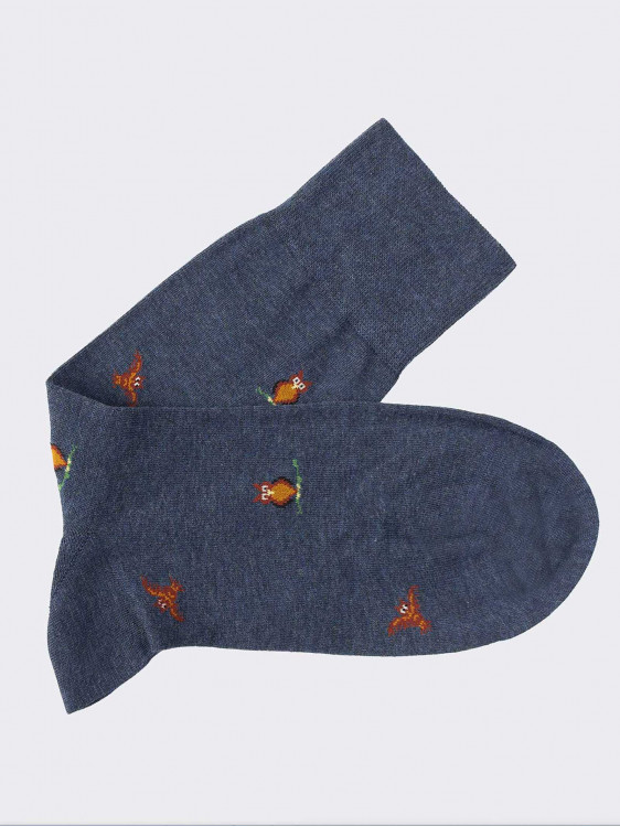 Crew socks with owl pattern