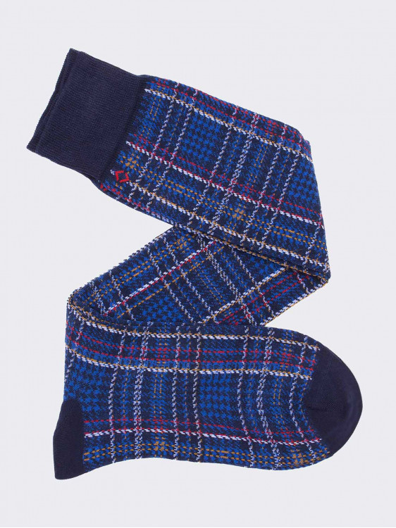 Men’s knee - high tartan socks - in Warm cotton