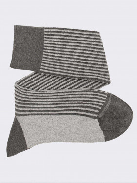 Knee-high reverse rib patterned socks in warm cotton