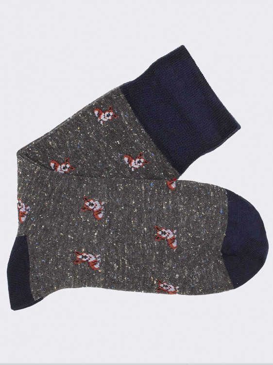 Crew socks with dog pattern in warm cotton