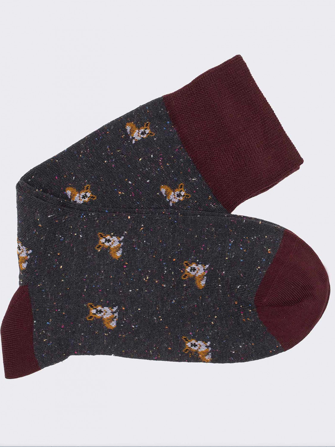 Crew socks with dog pattern in warm cotton