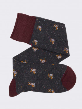 Knee-high  socks with dog pattern in warm cotton
