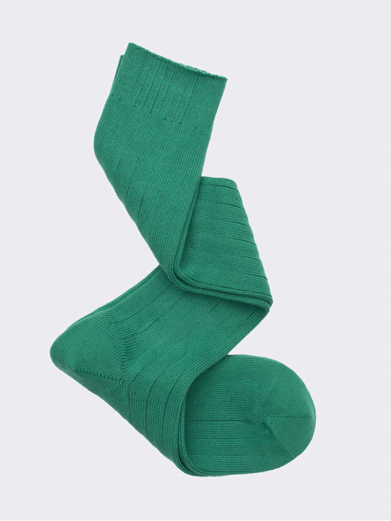 Long classic rib socks - warm cotton Made in Italy