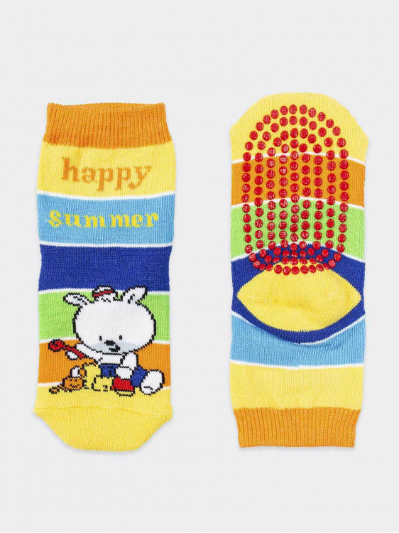 Kurze Anti-Rutsch-Socken Kind schick Happy Sommer